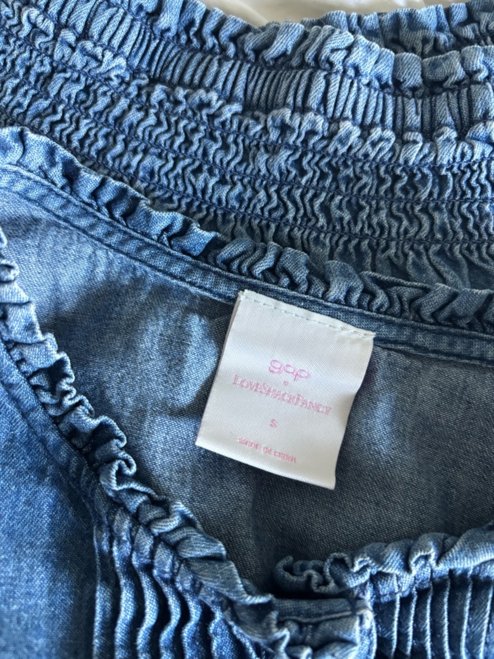 Love Shack Fancy Gap Denim Ruffle Two-Piece Set - Picture 3 of 4